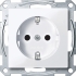 2300-0325 Merten розетка 1-ая с/з с защитными шторками безвинт зажим (белый актив)