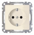 2301-1344 Merten розетка 1-я с/з с защит.шторками безвинт.зажим (в сборе,б/рамки) (бежевый)