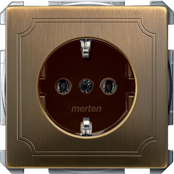 2301-4143 Merten розетка 1-ая с/з безвинт.зажим (античная латунь)
