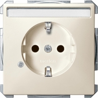 2303-4044 Merten розетка 1-ая schuko с полем для надписи индикацией (бежевый)