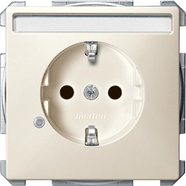 2303-4044 Merten розетка 1-ая schuko с полем для надписи индикацией (бежевый)