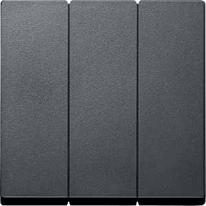 Merten Трехклавишный выключатель (антрацит)  System M