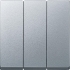 Merten Трехклавишный выключатель (алюминий)  System M