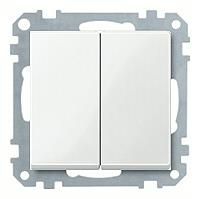 Merten Кнопочный двухклавишный выключатель с 1-НО контактом (алюминий) System M