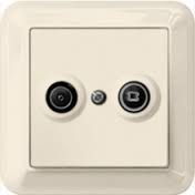 4122-1244 Merten розетка tv-fm оконечная (в сборе) (бежевый)