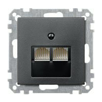 Merten Розетка компьютерная двойная RJ45 6-й кат (антрацит) System M