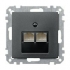 Merten Розетка компьютерная двойная RJ45 6-й кат (антрацит) System M