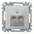 Merten Розетка компьютерная двойная RJ45 6-й кат (алюминий) System M
