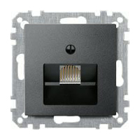 Merten Розетка компьютерная одинарная RJ45 6-й кат (антрацит) System M