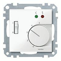 Merten Терморегулятор теплого пола с датчиком пола 10А (полярно белый) System M