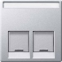 466560 Merten Лицевая панель для двойной розетки RJ45 System M (Алюминий)